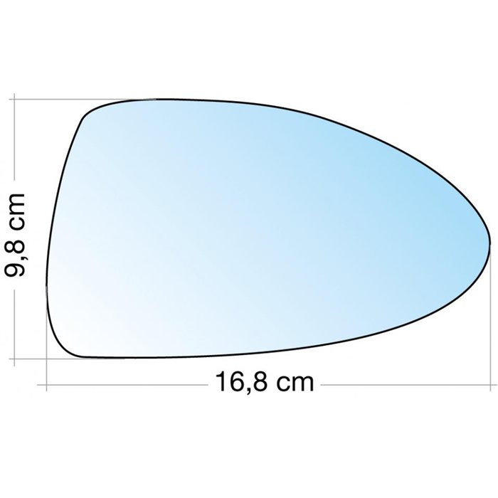 SPECCHIO C/PIASTRA DX CROM. CURVO TERM. OPEL CORSA D 06˃
