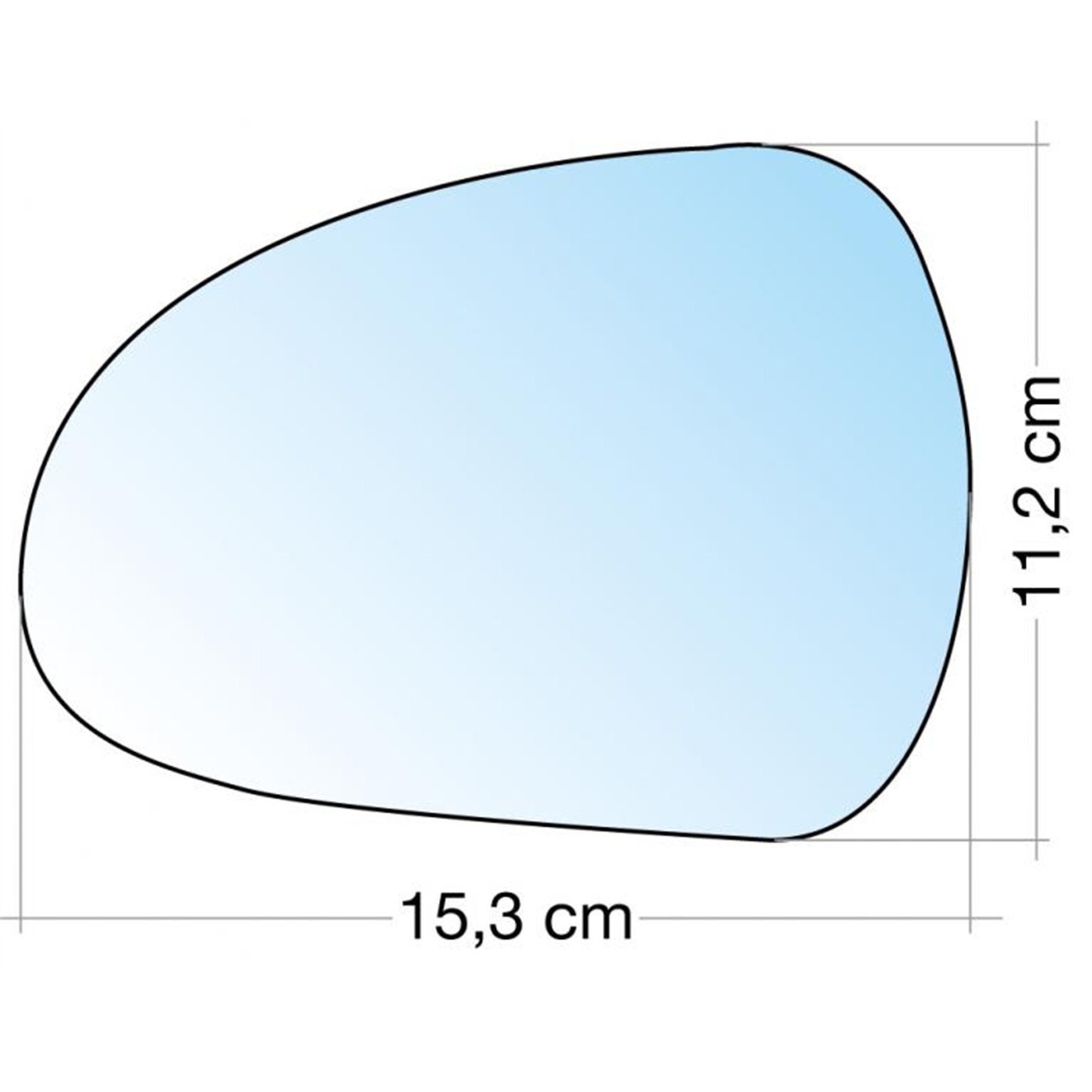 SPECCHIO C/PIASTRA SX CROM. ASF. PEUGEOT 207, 308 ˃12