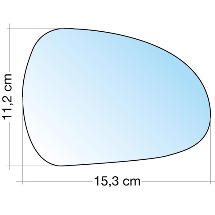 SPECCHIO C/PIASTRA DX CROM. CURVO PEUGEOT 207, 308 ˃12