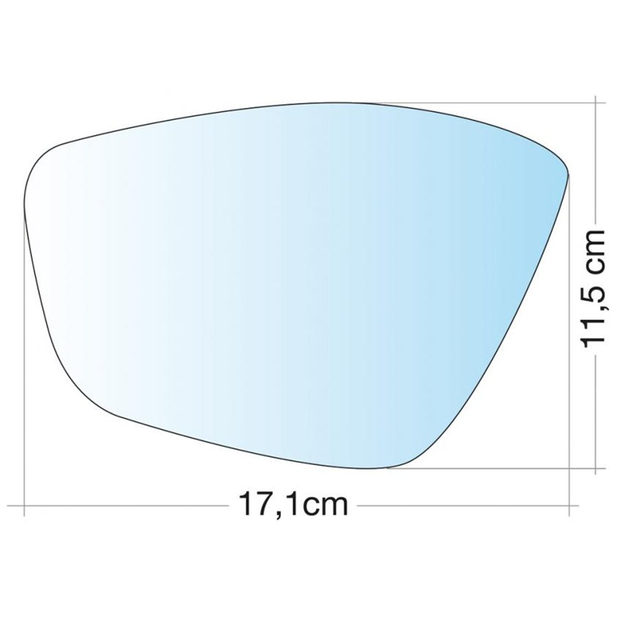 SPECCHIO C/PIASTRA SX CROM CURVO TERM 208 12˃ - 308 13˃