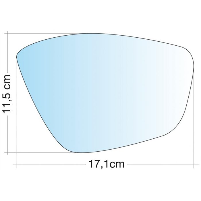 SPECCHIO C/PIASTRA DX CROM CURVO TERM 208 12˃ - 308 13˃