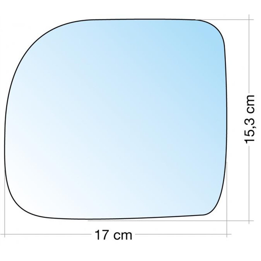SPECCHIO C/PIASTRA SX CROM. CURVO RENAULT ESPRESS 95˃, KANGOO ˃02