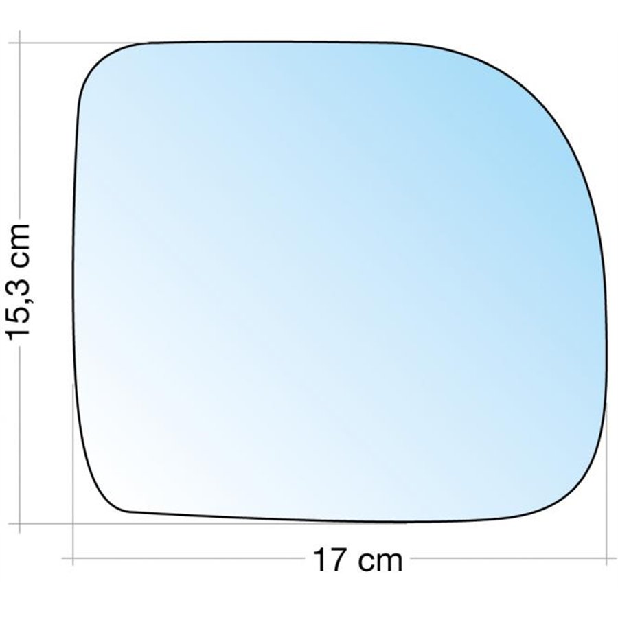 SPECCHIO C/PIASTRA DX CROM. CURVO TERM. RENAULT ESPRESS 95˃, KANGOO ˃02