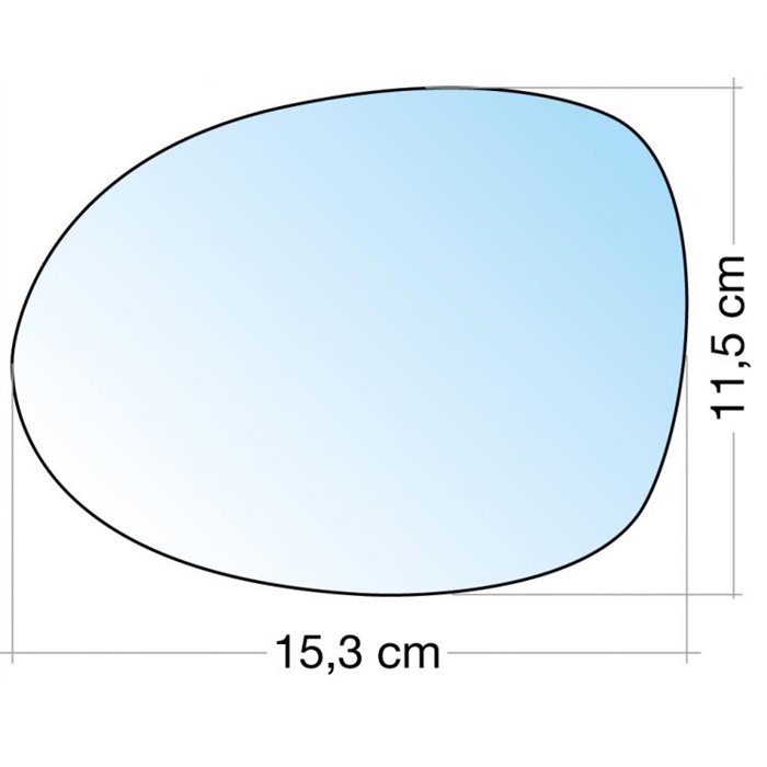 SPECCHIO C/PIASTRA SX CROM. CURVO TERM. RENAULT TWINGO 95˃07 (COM. ELETTRICO)