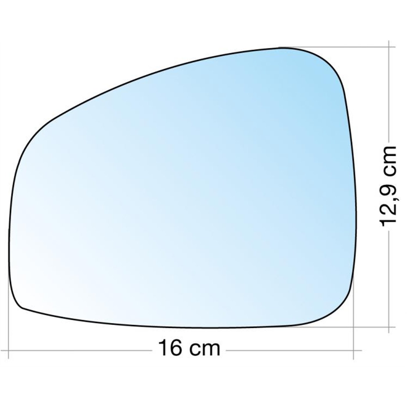SPECCHIO C/PIASTRA SX CROM. CURVO TERM. RENAULT SCENIC 09˃