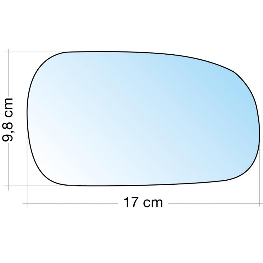 SPECCHIO C/PIASTRA DX CROM. CURVO ROVER SERIE 400 95˃00