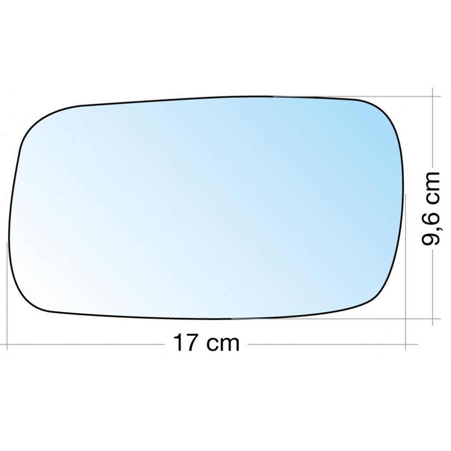 SPECCHIO C/PIASTRA SX CROM. CURVO TERM. SAAB 900 96˃02, 9.3/9.5  ˃02