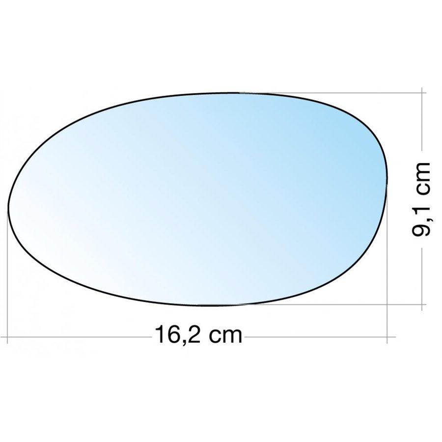 SPECCHIO C/PIASTRA SX CROM. CURVO TERM. SMART Fortwo ˃07-ROADSTER