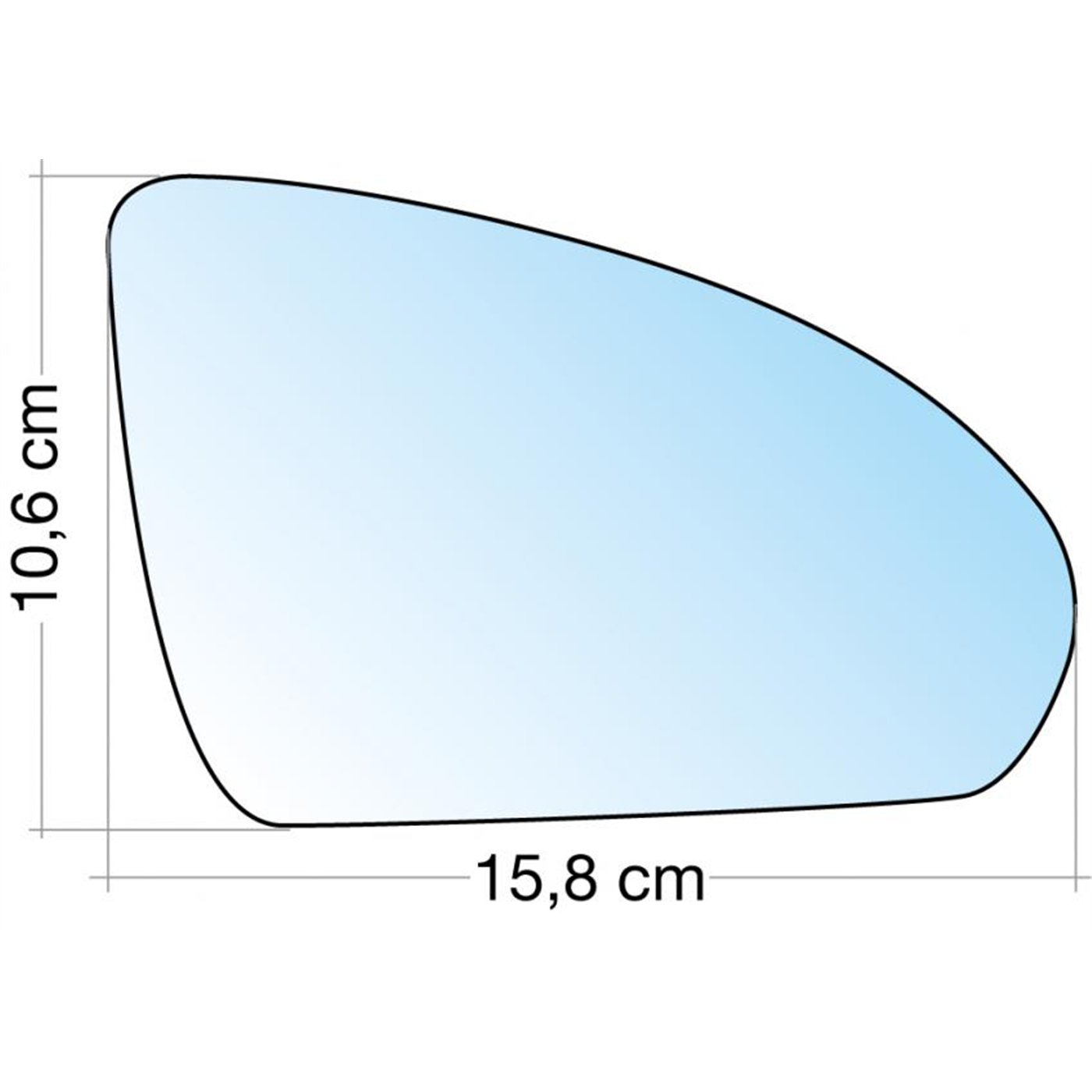 SPECCHIO C/PIASTRA DX CROM. CURVO TERM. SMART Fortwo 07˃