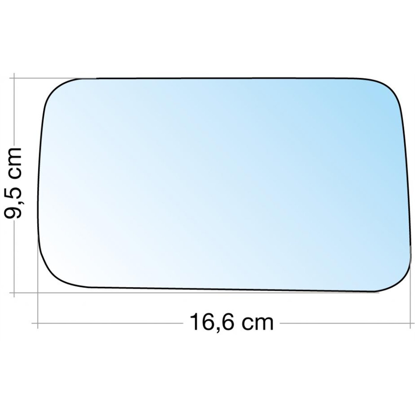 SPECCHIO C/PIASTRA DX CROM. CURVO TERM. SEAT CORDOBA/IBIZA 93˃99-VW GOLF III 91˃97, VENTO 91˃99