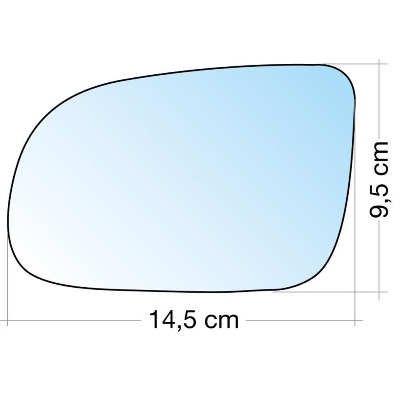 SPECCHIO C/PIASTRA SX CROM. ASF. TERM. SEAT AROSA 01˃-VW LUPO 01˃, POLO 99˃01