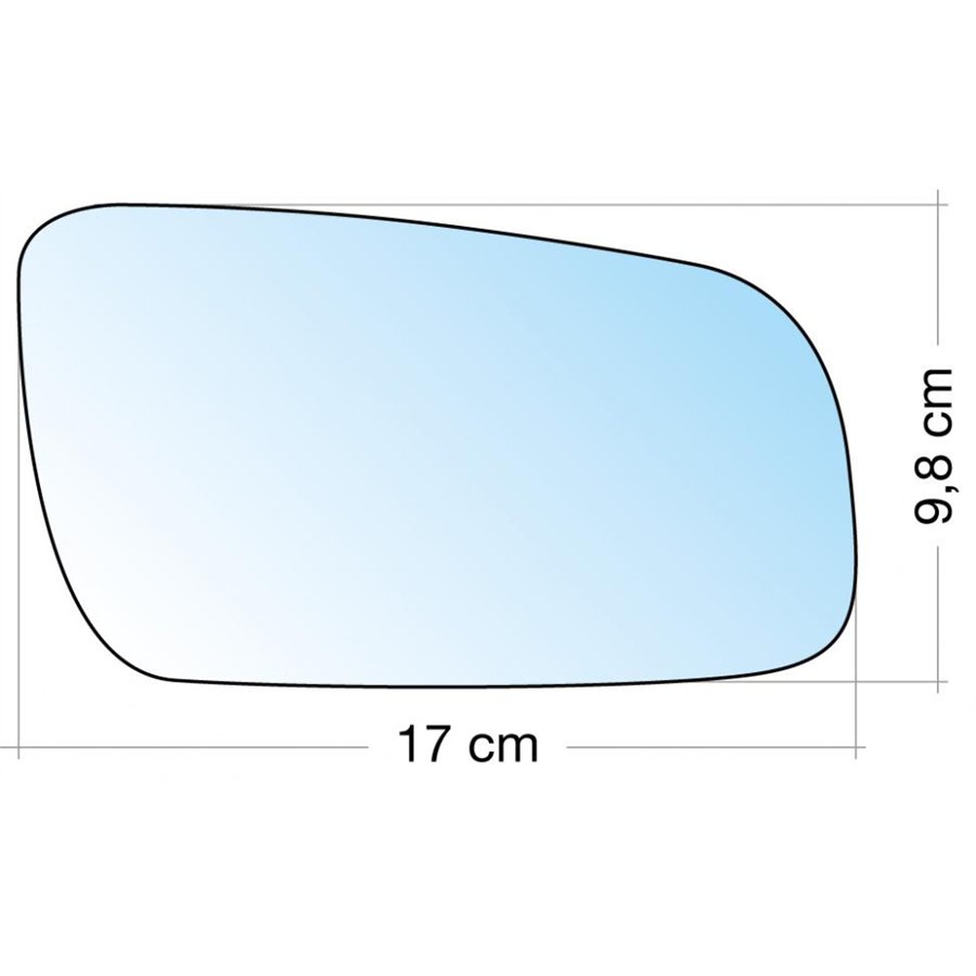 SPECCHIO C/PIASTRA DX GRANDE CROM. CURVO SEAT ALHAMBRA 98˃-SKODA OCTAVIA 00˃-VW PASSAT 96˃03, SHARAN 98˃