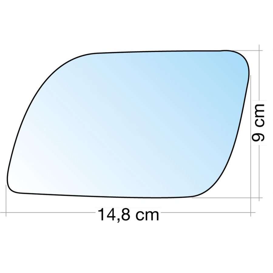 SPECCHIO C/PIASTRA SX CROM. CURVO VW POLO 02˃05