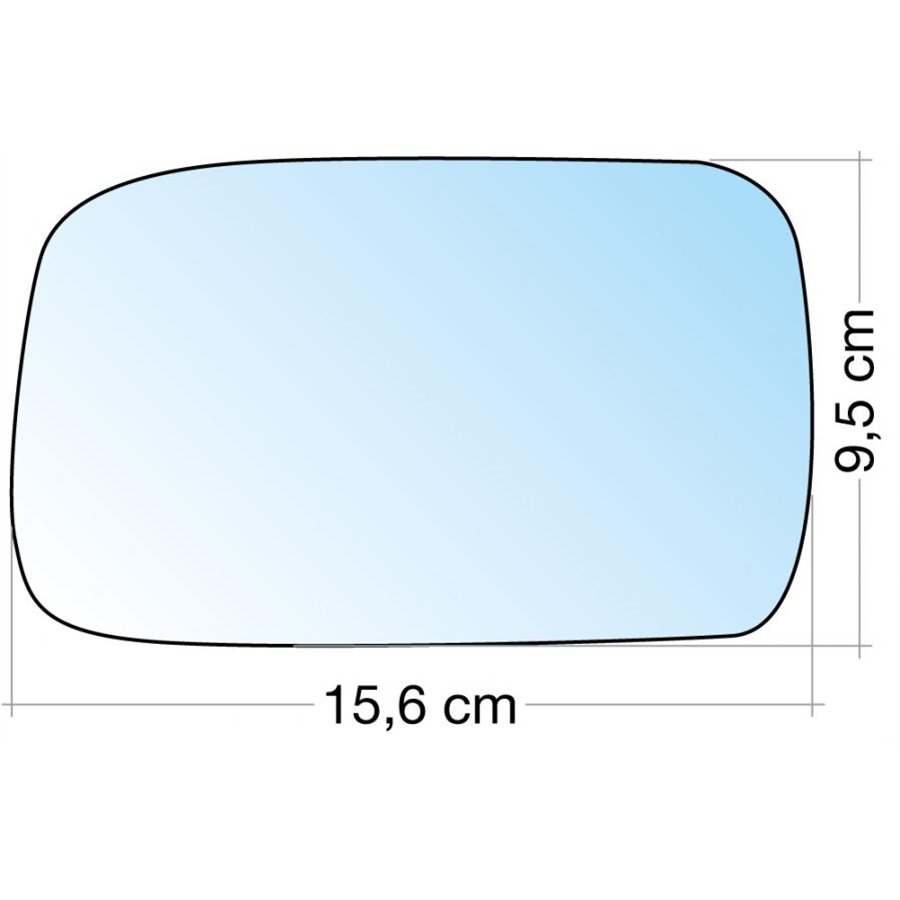 SPECCHIO C/PIASTRA SX CROM. CURVO VW POLO 95˃99
