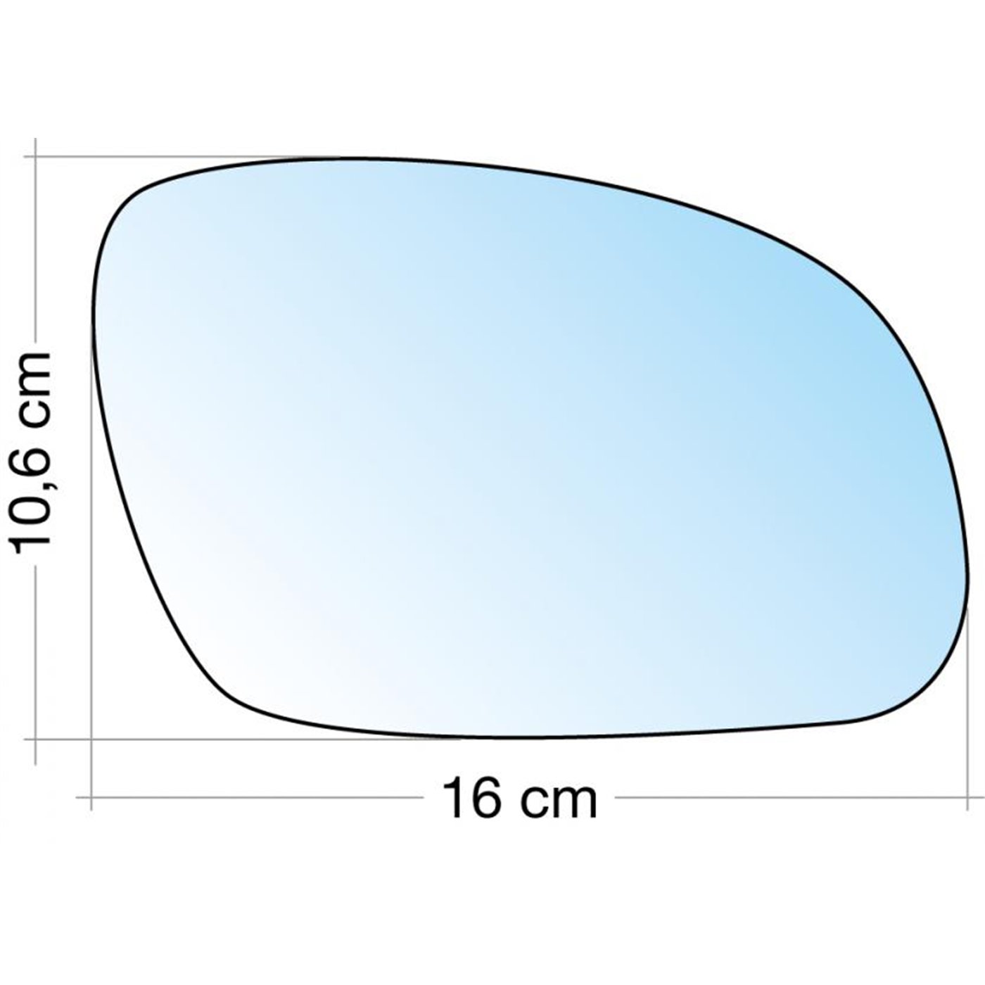 SPECCHIO C/PIASTRA DX CROM. CURVO TERM. VW NEW BEETLE 01˃