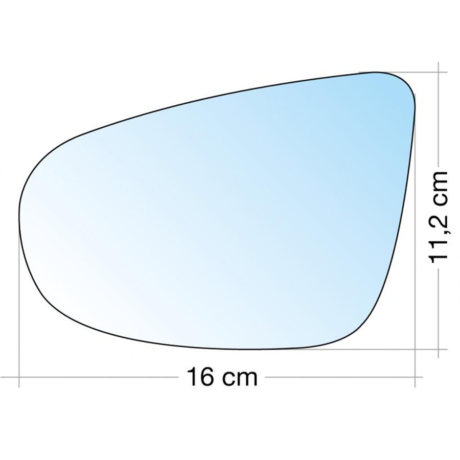 SPECCHIO C/PIASTRA SX CROM. ASF. TERM. VW GOLF VI 08˃, TOURAN 10˃