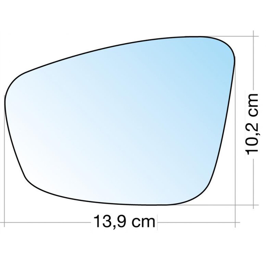 SPECCHIO C/PIASTRA SX CROM. CURVO VW POLO 09˃