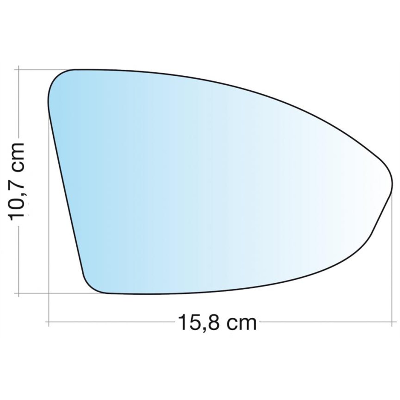 SPECCHIO C/PIASTRA DX CROM. CURVO VW GOLF VII 12˃