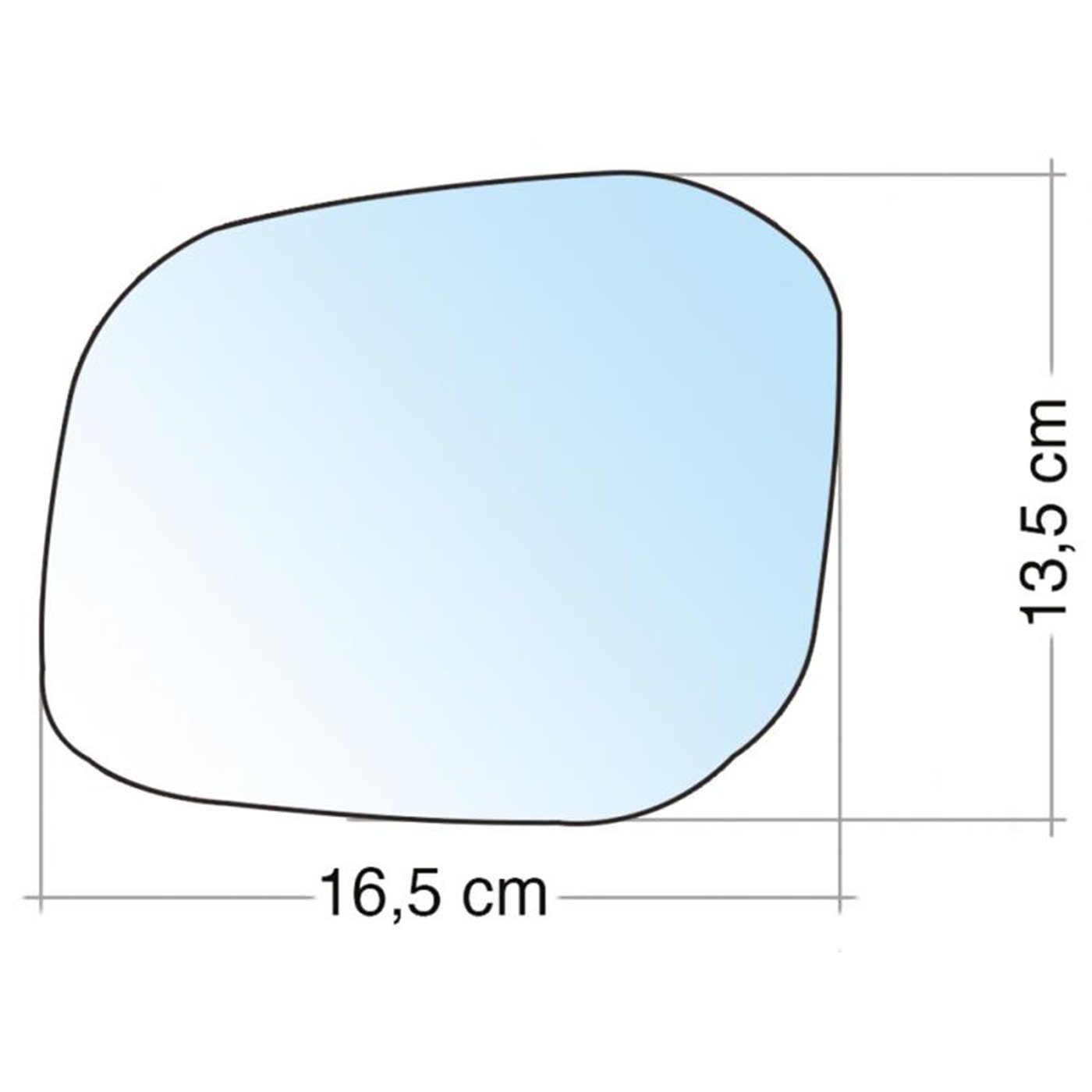 SPECCHIO C/PIASTRA SX CROM CURVO VW CADDY 15˃