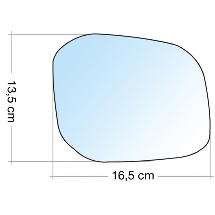 SPECCHIO C/PIASTRA DX CROM CURVO VW CADDY 15˃