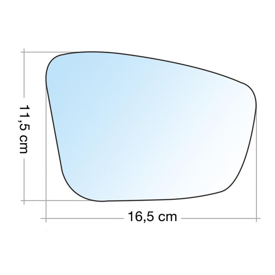SPECCHIO C/PIASTRA DX CROM CURVO TERM Mii/CITIGO/RAPID/Up!  11˃