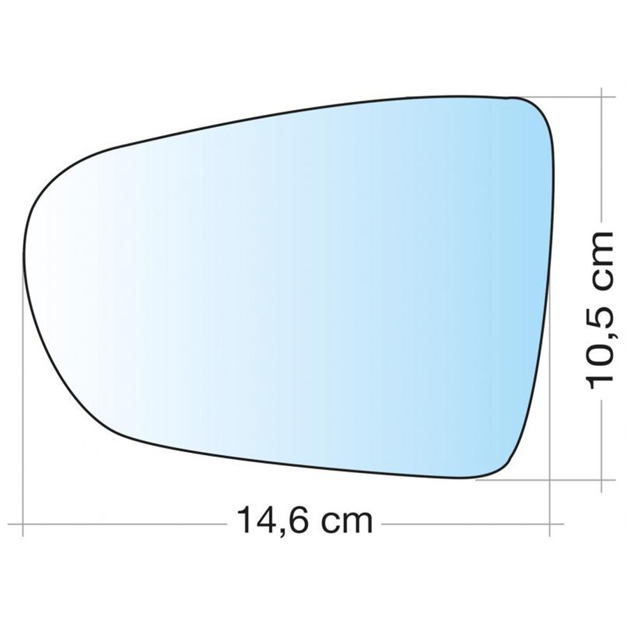SPECCHIO C/PIASTRA SX CROM CURVO TERM VW POLO 17˃