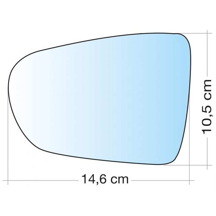 SPECCHIO C/PIASTRA SX CROM CURVO TERM VW POLO 17˃