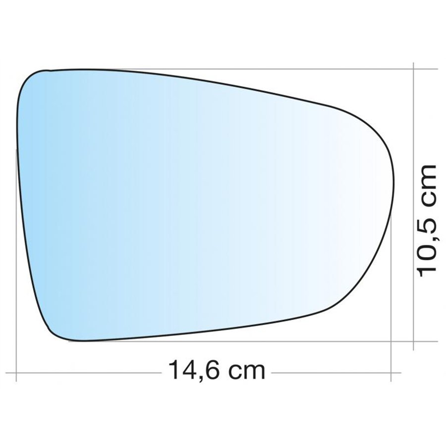SPECCHIO C/PIASTRA DX CROM CURVO VW POLO 17˃