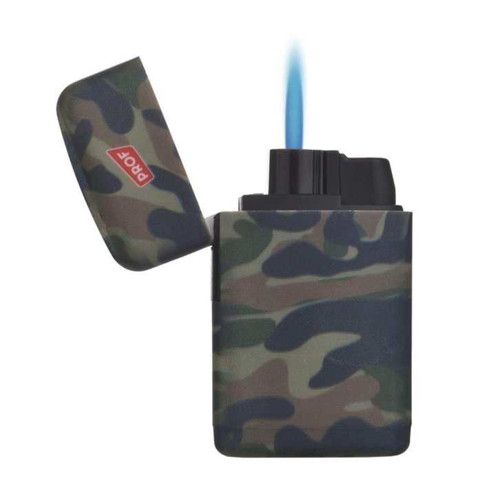 Conf. 20 accendini ricaricabili camouflage fiamma antivento
