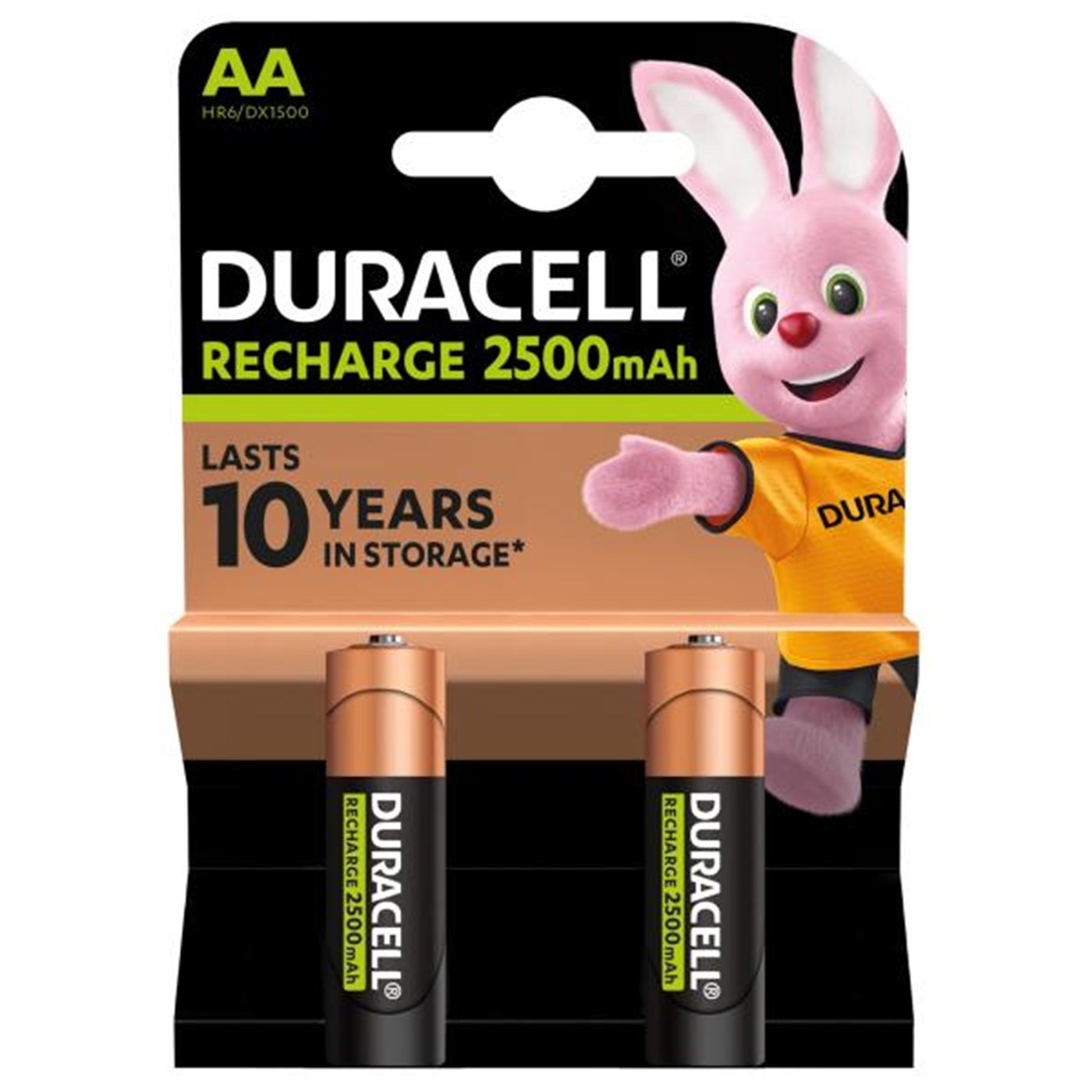 Conf. 2 pile stilo AA ricaricabili precaricate 2500 mAh