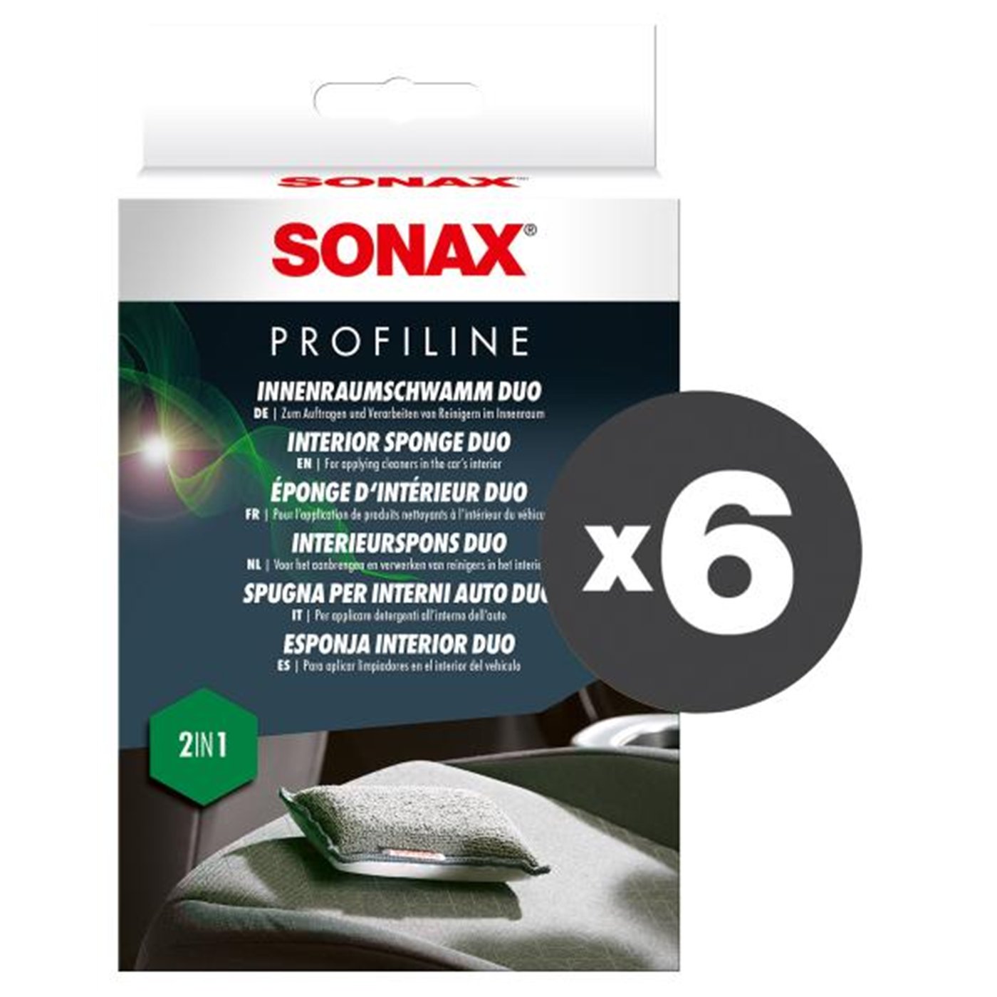 Conf. 6 pz Profiline Spugna Duo per interni