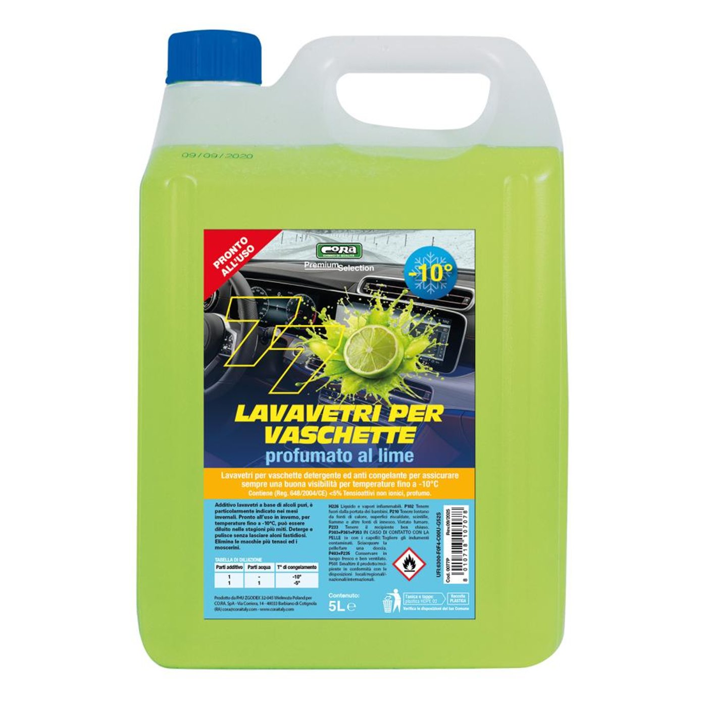 Lavavetri invernale per vaschette -10°C profumo lime 5 L