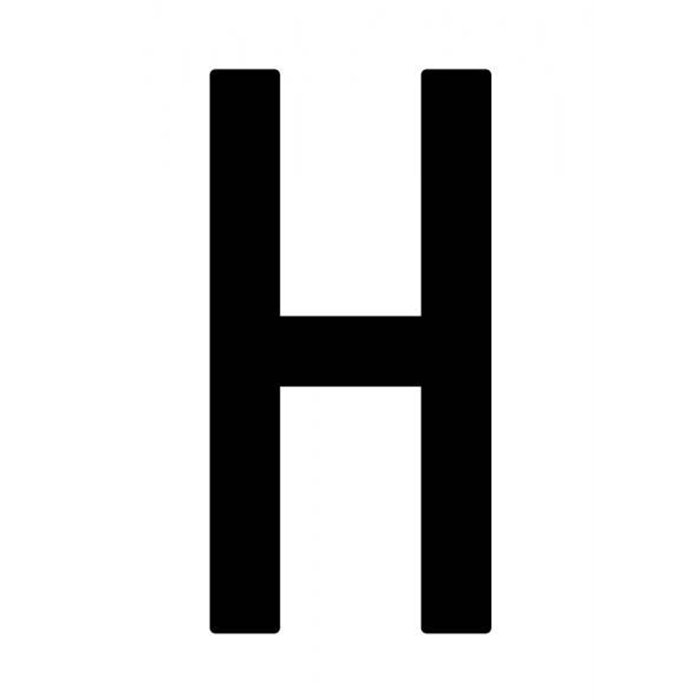 Busta 10 lettere adesive "H" per targa ripetitrice
