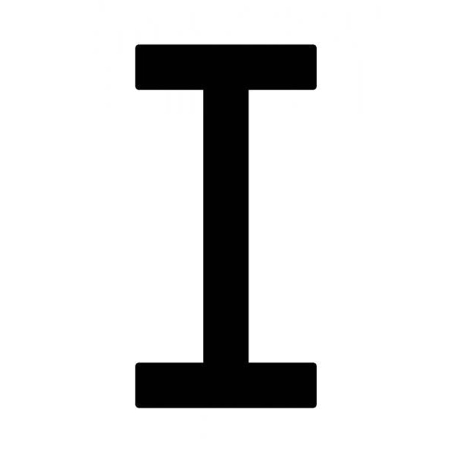 Busta 10 lettere adesive "I" per targa ripetitrice