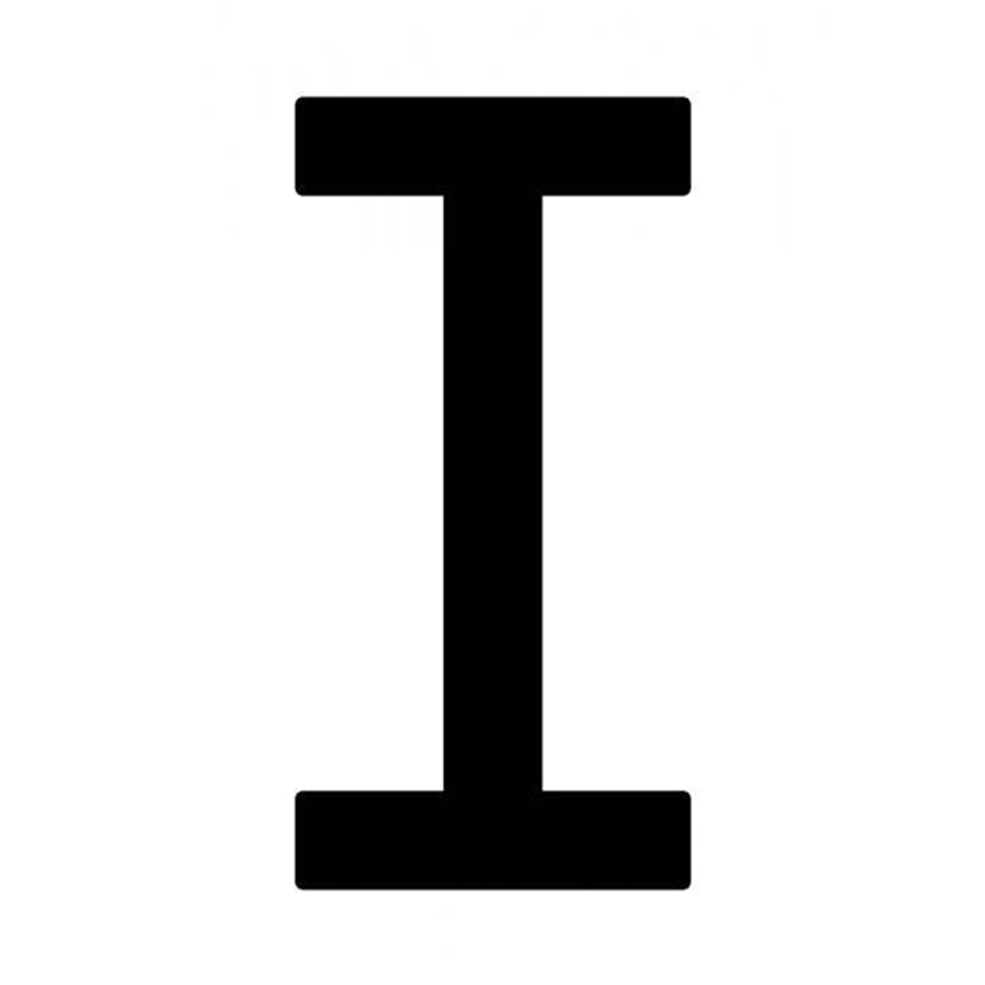 Busta 10 lettere adesive "I" per targa ripetitrice
