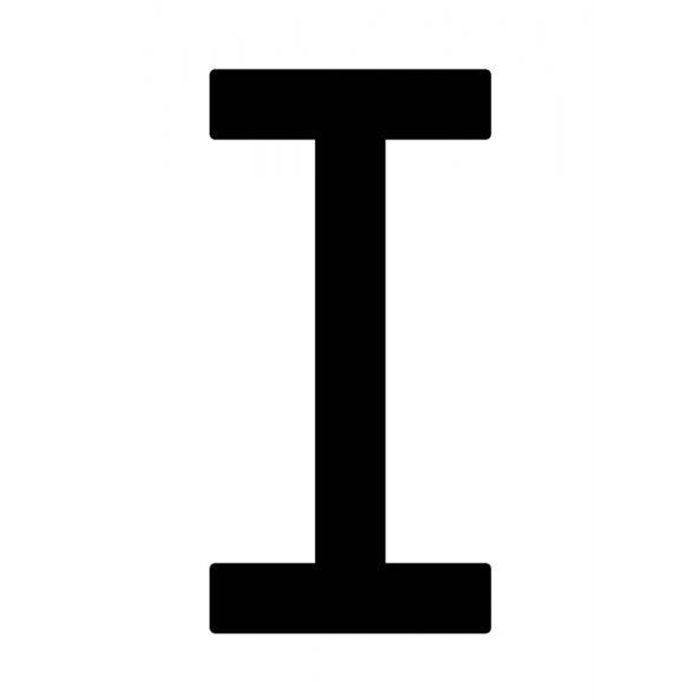 Busta 10 lettere adesive "I" per targa ripetitrice