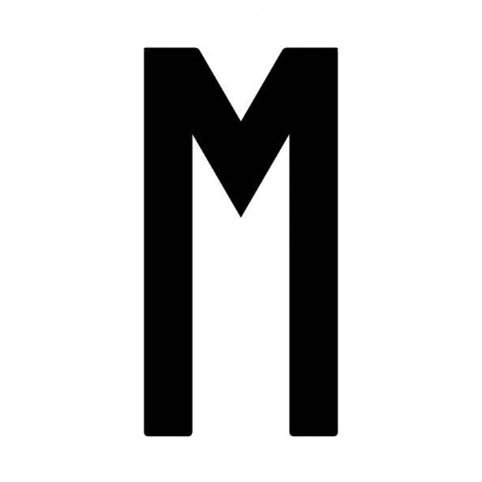 Busta 10 lettere adesive "M" per targa ripetitrice