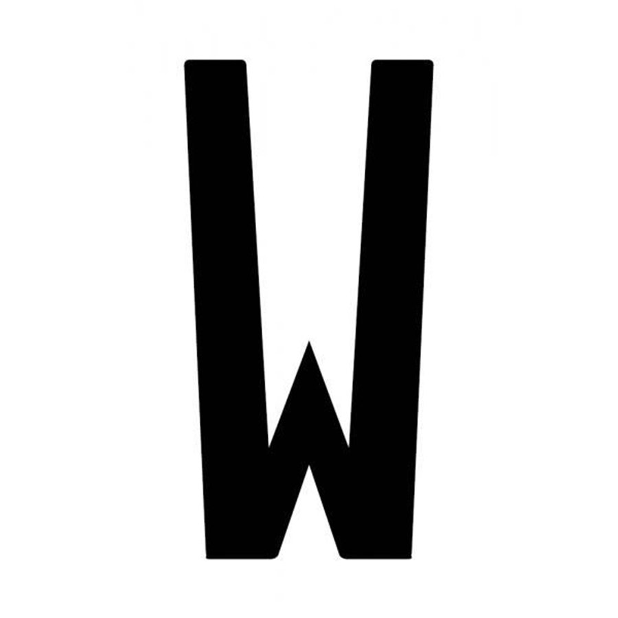 Busta 10 lettere adesive "W" per targa ripetitrice
