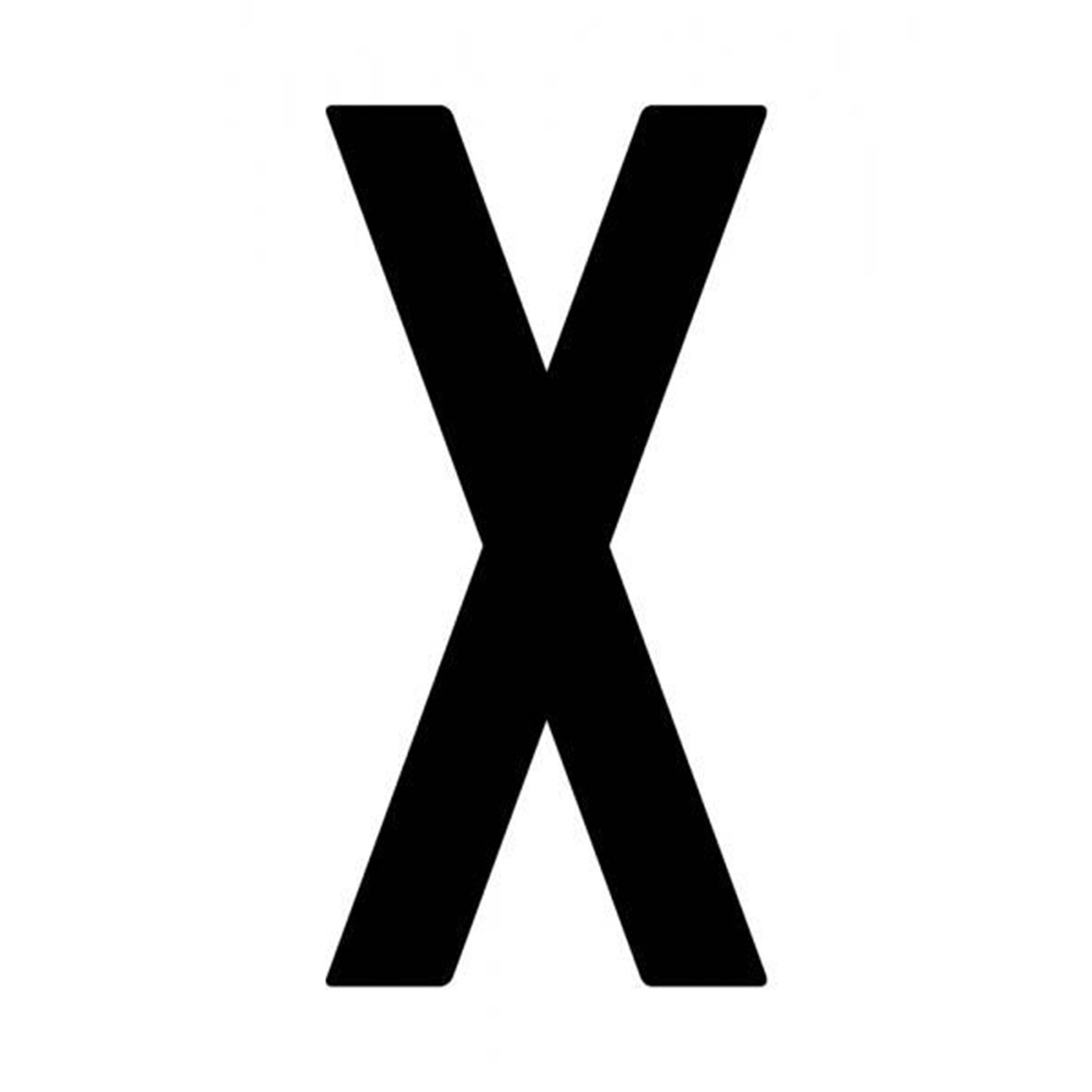 Busta 10 lettere adesive "X" per targa ripetitrice