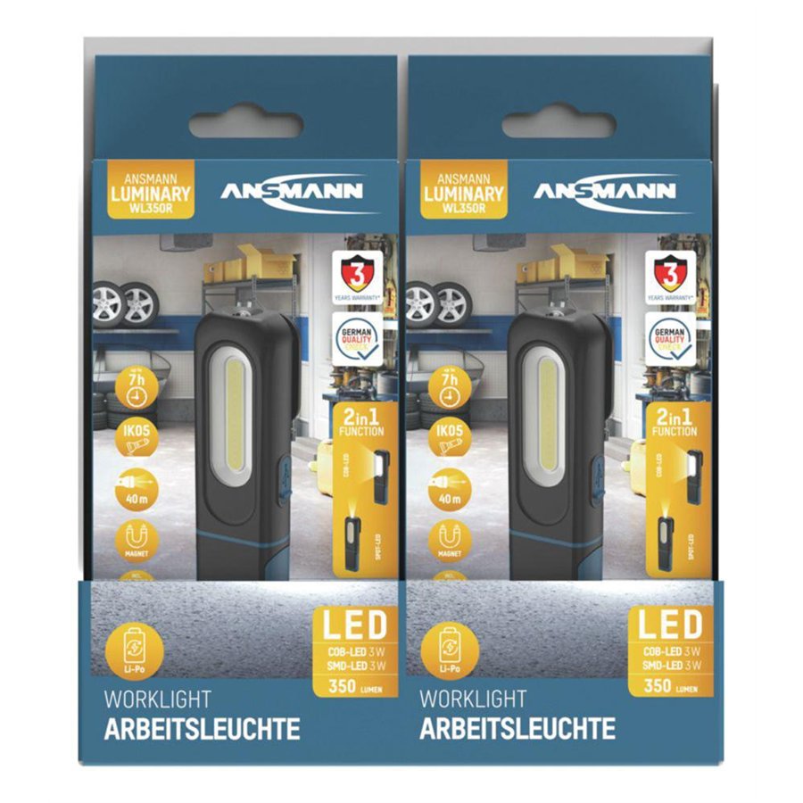 LAMPADA DA LAVORO RICARICABILE MAGNETE 350LUM