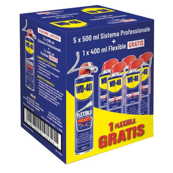 Conf. 5 pz WD-40 Professionale 500 mL + 1 pz Flexible 400 Ml
