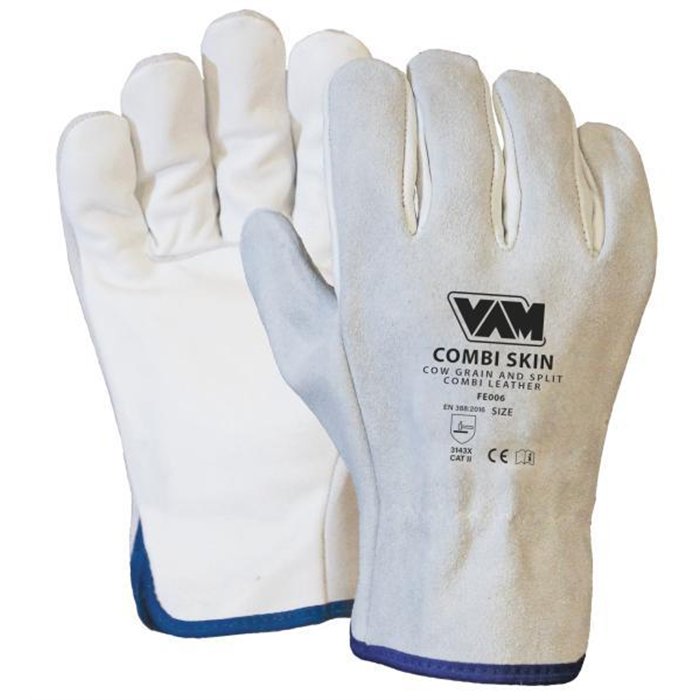 Coppia guanti Combi Skin pelle fiore crosta bovina taglia M/8
