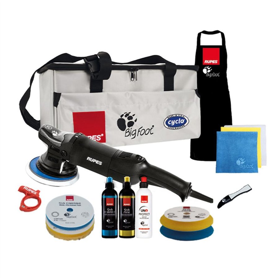 RUPES DA KIT-1 LHR21MARK III-2 TAMPONI SPUGNA-2 TAMPONI LANA -3 COMPOUND-3 PANNI MF-1 GREMBIULE-CLAW PAD-CABLE CLAMP-BORSONE
