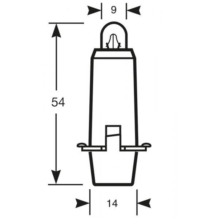 Lampadina 12V 2CPW zoccolo bianco