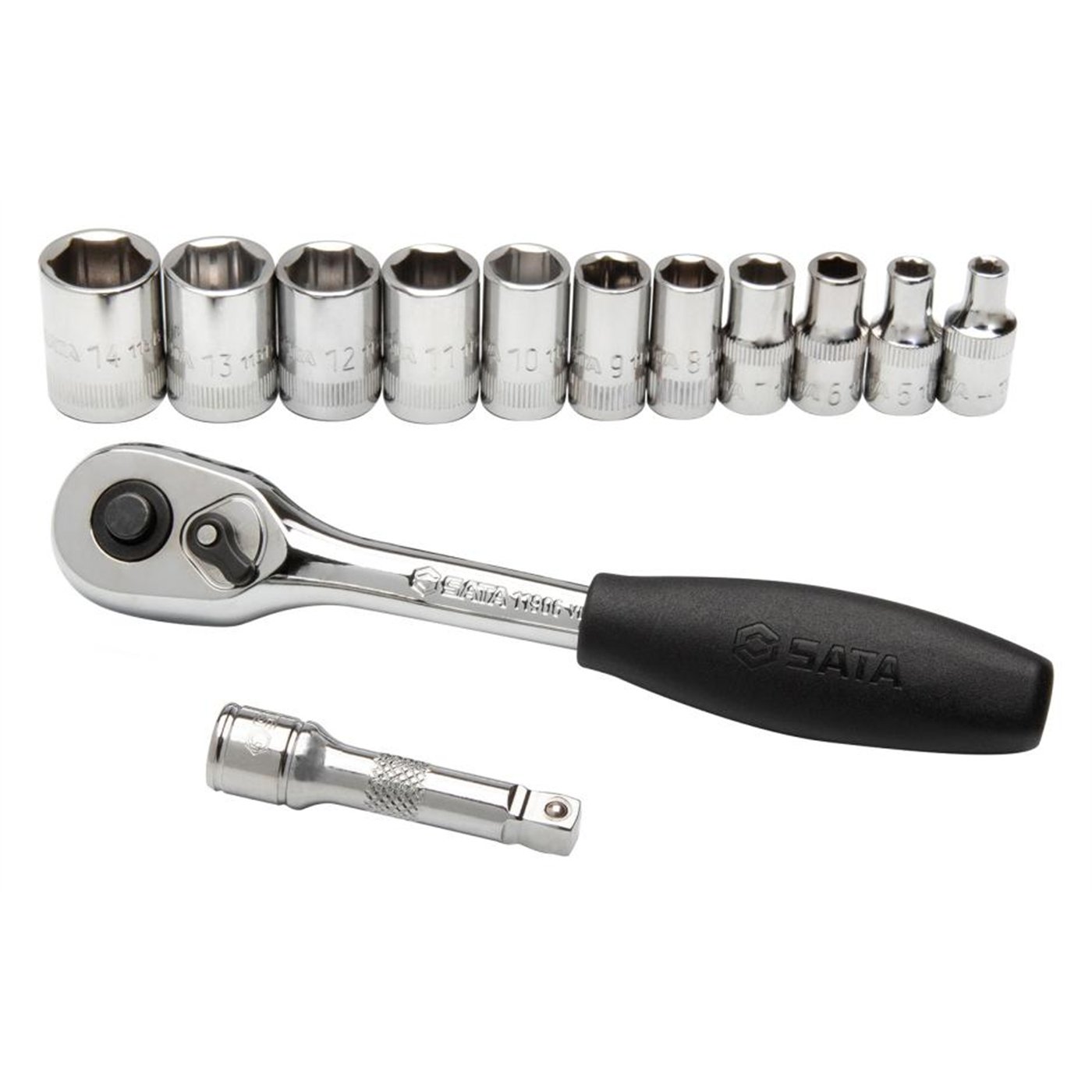 Set bussole metriche esagonali 1/4" 13 pz