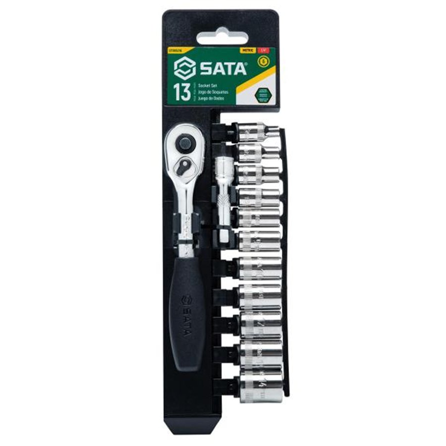 Set bussole metriche esagonali 1/4" 13 pz