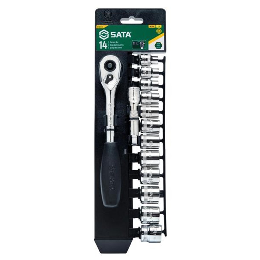 Set bussole metriche esagonali 3/8" 14 pz