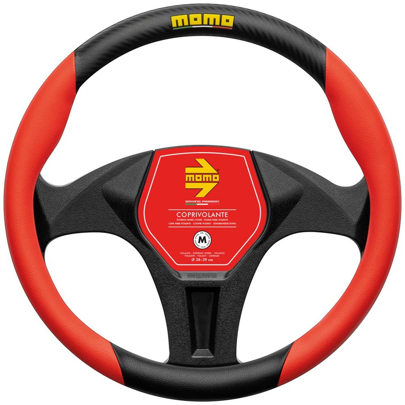 MOMO COPRIVOLANTE ITALIA ROSSO-CARBON M