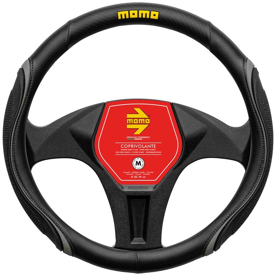 MOMO COPRIVOLANTE WAVE NERO-CARBON M