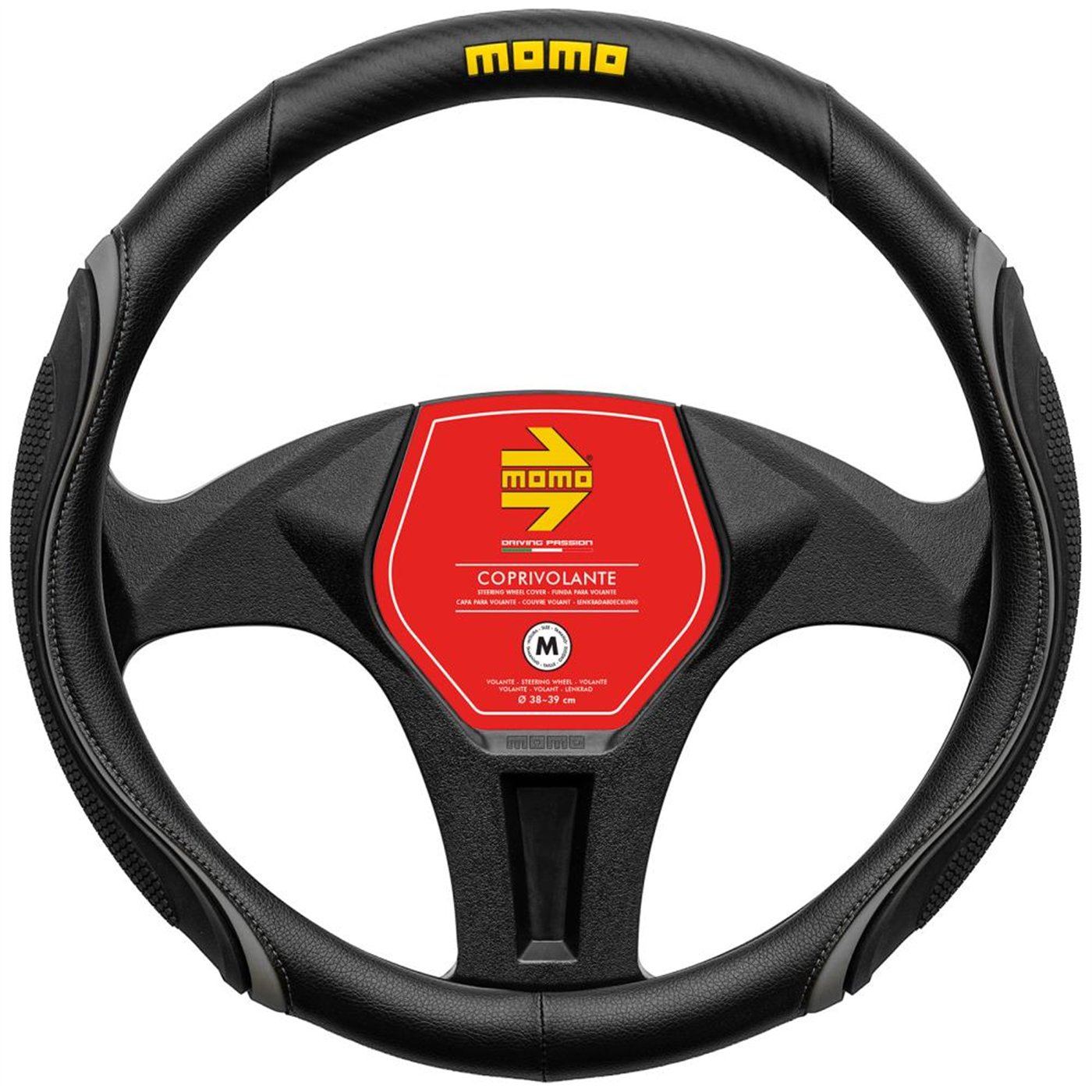 MOMO COPRIVOLANTE WAVE NERO-CARBON M